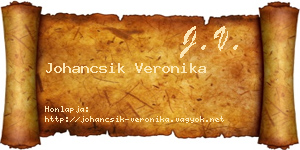 Johancsik Veronika névjegykártya